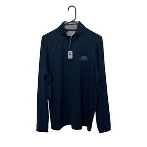 Johnnie O 1/4 Zip Sweater Mens Medium Blue Performance Stretch Golf Preppy